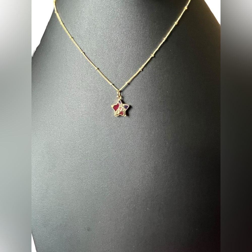 Mixed Jade Copper Style Star Gold Necklace